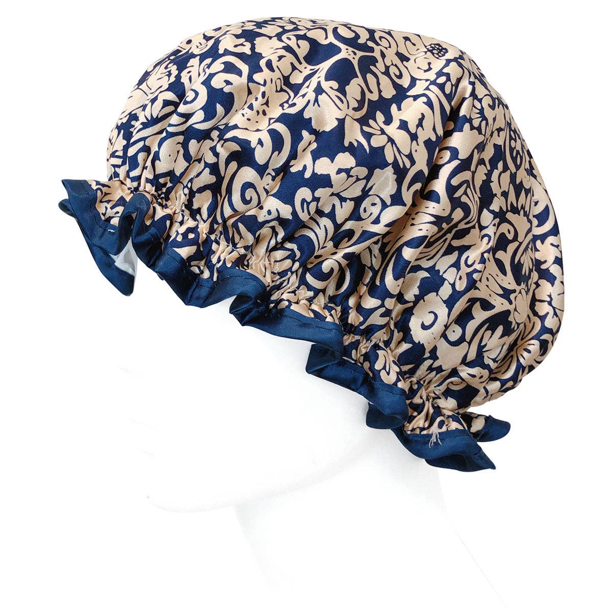 Double Layer waterproof shower cap with Peva lining