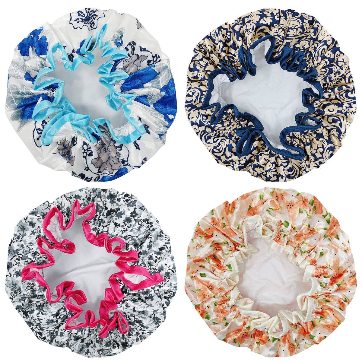 Double Layer waterproof shower cap with Peva lining