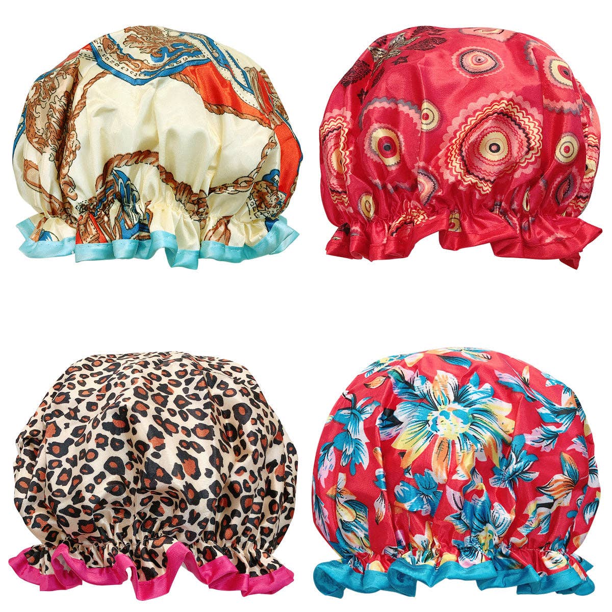Double Layer waterproof shower cap with Peva lining