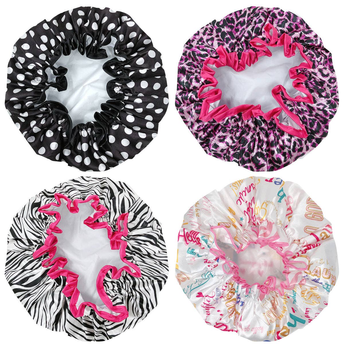 Double Layer waterproof shower cap with Peva lining