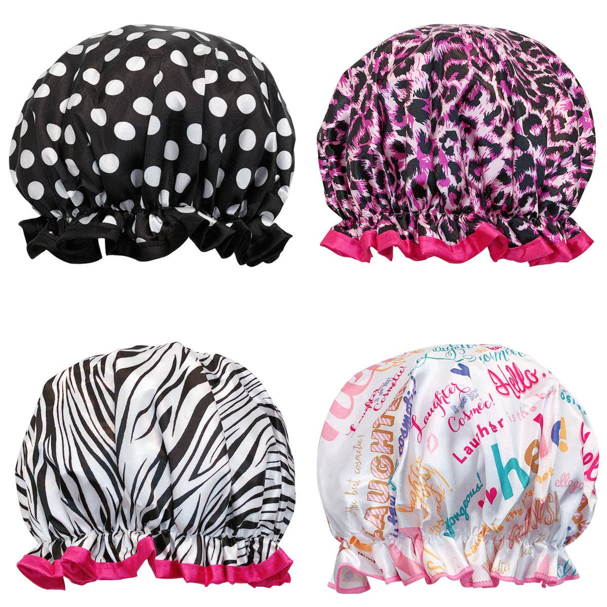 Double Layer waterproof shower cap with Peva lining